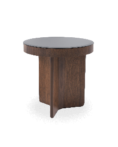 MESA LATERAL LUNA VIDRIO NEGRO