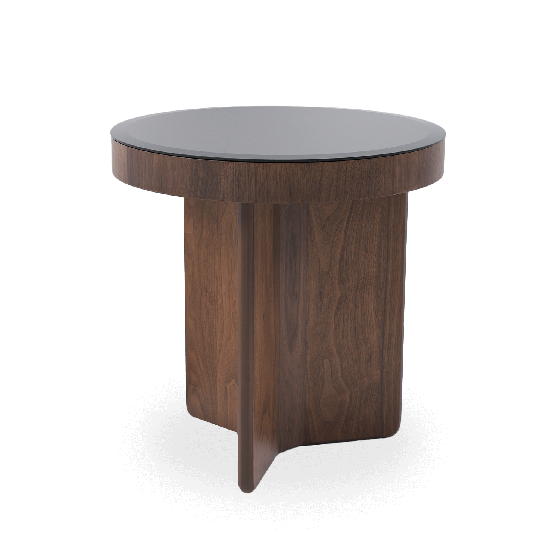 MESA LATERAL LUNA VIDRIO NEGRO