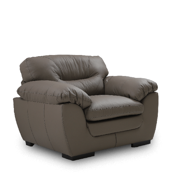 SILLÓN BLUE PIEL GRIS CLARO