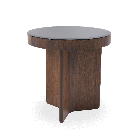 MESA LATERAL LUNA VIDRIO NEGRO