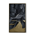 CUADRO LEAVES 100X200 GRIS ORO