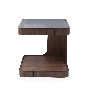 MESA LATERAL MILÁN CRISTAL NEGRO