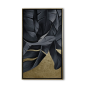CUADRO LEAVES GRIS ORO
